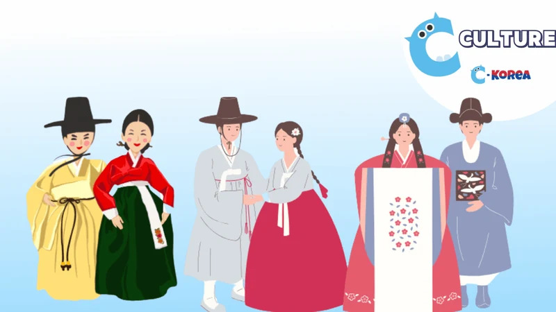 Minh họa trang phục Hanbok truyền thống Hàn Quốc