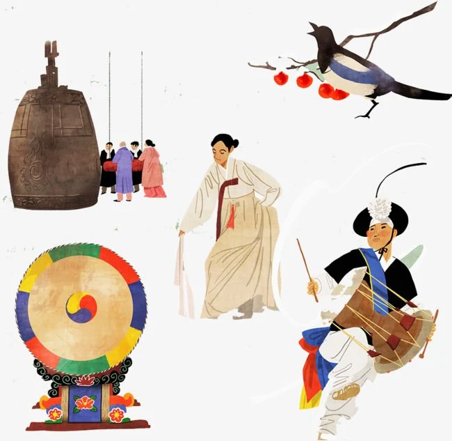 Korean Traditional Culture PNG Images, Korean People, Musical Instruments, National Dance PNG Transparent Background - Pngtree
